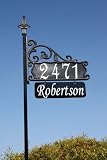 Boardwalk Reflective Address Sign with Personalized Nameplate on 40" Post exclusively by Address America