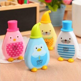 Angelangel Set of 4 Cute Novelty Cartoon Lovely Animals Penguin Seal White-Out Correction Tapes Pens Gifts Prizes For School Kids Students Office