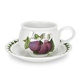 IMAGE OF Portmeirion Pomona Earthenware 9-Ounce Breakfast Cups and Saucers, Set of 6
