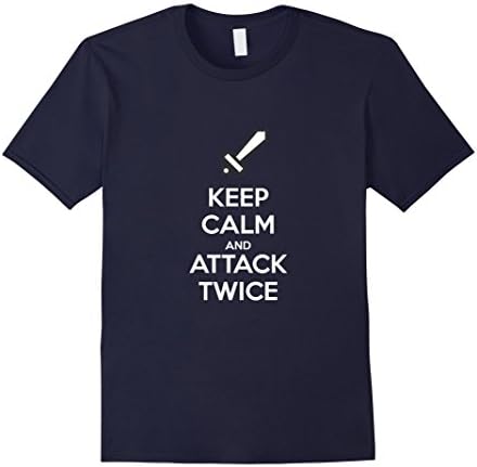 Keep Calm and Attack Twice | Clash Clans Tribute T-Shirt - Male Large - Navy