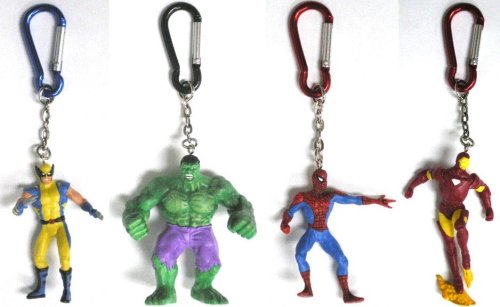 Keychain Spider-man Wolverine The Hulk Iron Man set of 4