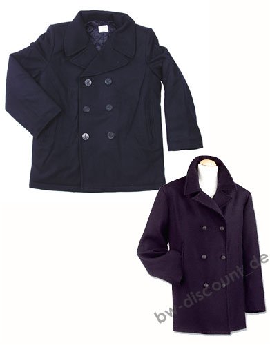 Pea Coat - Marine Mantel navy blau S-XXL