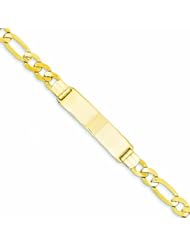 Genuine 14K Yellow Gold Figaro Id Bracelet 8 Inches 100% Satisfaction Guaranteed.
