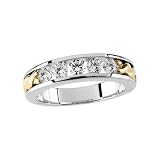 14K Two Tone Gold 1 ct. Diamond Five-Stone Men's Ring