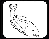 Mouse Pad with aquatic, Alaska, marine, edible, fish, black and white tuna