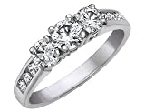 Diamond Engagement Anniversary Three Stone Ring 2 Carat (ctw) in 14K White Gold