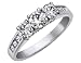Diamond Engagement Anniversary Three Stone Ring 2 Carat (ctw) in 14K White Gold