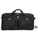 Brighton 33 Three Wheel Rolling Duffel in Black