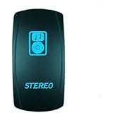 STV Motorsports&reg; Laser Blue Rocker Switch STEREO 20A 12V On/off LED Light