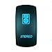 STVMotorsports – Laser Rocker Switch – STEREO – SPST On/Off LED Light – 12 Volt (Blue)