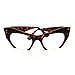 Tortoise High Fashion Runway Croped Exposed Lens Cat Eye Glasses