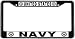 US Navy USN Flag Black License Plate Frame Metal Holder