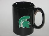 MICHIGAN STATE SPARTANS 15 oz. Ceramic COFFEE MUG with Pewter Team Logo