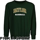 Baylor Bears Youth Forest Green Custom Sport Arch Applique Crew Neck Fleece Sweatshirt - (Medium)