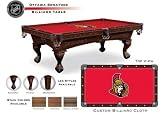 PT9-ECSE 9' Elmhurst Legs and Cinnamon Finish Pool Table with Ottawa Senators