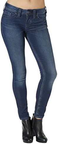 Silver Jean Co. Women's Tuesday Mid Super Skinny Joga Pant (26 X 31, Indigo) (32X31, DARK WASH)