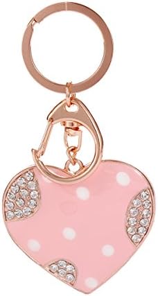 Damara Womens Stylish Lovely Heart Pattern Pull Snap Key Ring