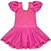 TiaoBug Girls Ballet Tutu Dance Costume Dress Kids Gymnastics Leotard Skirt Size 5-6 Rose