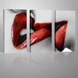 Seducing by GalVII - erotic canvas artwork complete mounted - ready to hang - 3x 15,75x31,5 (3x 40x80cm) Better quality than poster, kind of oil painting look, various motives like photos, abstract art or pop art