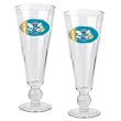 New Orleans Hornets NBA 2pc Pilsner Glass Set with Basketball on stem - Oval Logo by Great American Products
