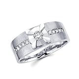 Size- 5 - New 14k White Gold Mens Diamond Solitaire Wedding Ring Band .44ct (G-H Color, SI2 Clarity)