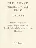 Cover of The Index of Middle English Prose Handlist II by G.A. Lester 0859911896