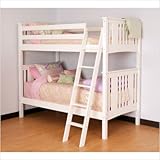 Base Camp Twin over Twin Bunk Bed with Angled Ladder / Guard Rail in White