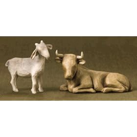 Ox and Goat Nativity Figurines By Willow Tree