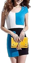 Sexy Short Sleeves Above the Knee Bubble Dress Plaid Print Polyester Fitted  Shirt Party Dress/Mini Dress 