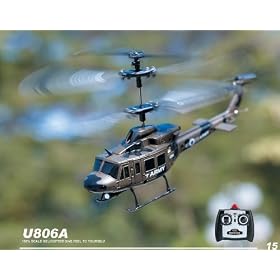 U806 Ultra Stable Mini 3.5 Channel Army Military Indoor RC Helicopter with Built-in Gyro Gyroscope