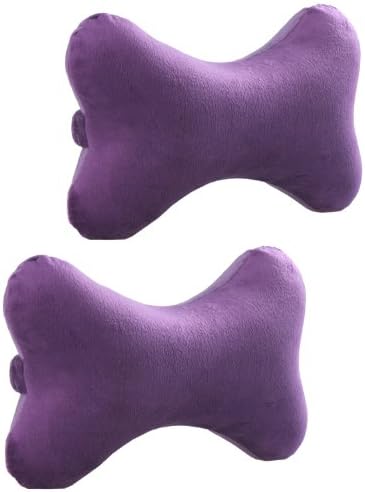 2 Pack--Love Home Dog Bone Pillow / Neck Pillow/car Pillow/ Memory Foam Neck Pillow/ Neck Rest Pillow/ Car Neck Pillow- With Washable Soft Microfiber Travel Pillowcase-- the Ultimate in Comfort, Purple