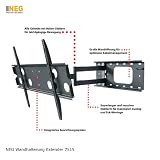 Profi Universal TV Wandhalterung 7515 schwenk-, neig- und ausziehbar - bis 80kg - 32-60 Zoll - AB 82cm BILDSCHIRMBREITE