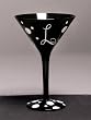 Personalitini - Monogram Black Polka Dot Martini Glass - L Personalitini - Monogram Black Polka Dot Martini Glass - L