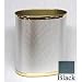Bath Jewelry Oval Wastebasket Black Gold Trim