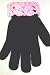 Gm11, Black Magic One Size Gloves with Trimmed By Hand Crochet with Raspberry Chenille for Newborn and Toddlers 0-4yrs