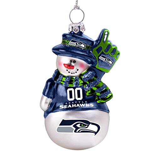 NFL Seattle Seahawks Glitter Snowman Ornament