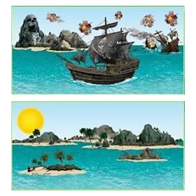 Bateau pirate et les �les D�coration murale