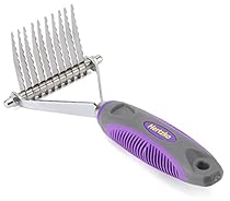 Undercoat Dematting Comb / Rake by Hertzko  Long Blades with Safety Edges - Great for Cutting and Removing Matted, Tangled, or Knotted Hair
