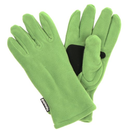 Women's ThinsulateTM Lined Fleece Gloves Green, Large