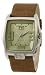 Kahuna Stainless Steel Mens Khaki Analogue Dial & Brown Leather Strap Watch