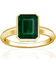 18K Yellow Gold Emerald Cut Emerald Solitaire Ring
