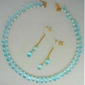 Aquamarine Necklace and Earring Set 0.20k G.S.I. Diamonds 170k Aquamarine and... by Italian