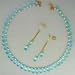 Jewelry : Aquamarine Necklace and Earring Set 0.20k G.S.I. Diamonds 170k Aquamarine and cultured pearls 17" Long Necklace