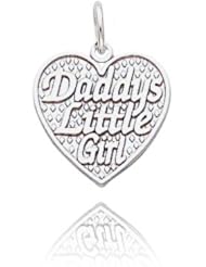 14K White Gold "Daddys Little Girl" Heart Charm