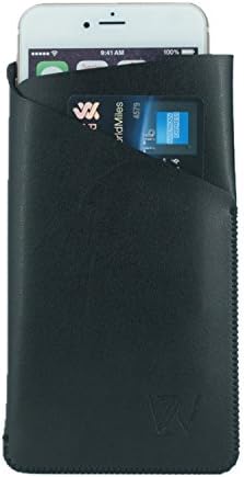 For iPhone 6S / 6, Black Sleeve Case Z Series Premium Synthetic MicroFiber Leather Smooth Finishing High Quality Designer Pouch with Card Holder