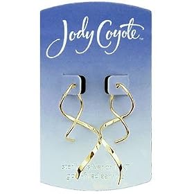 Jody Coyote 3-D Gold Twist Earrings