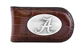 NCAA Alabama Crimson Tide Tan Crocodile Leather Magnet Concho Money Clip, One Size