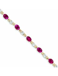 8.8 Carat 14K Gold Diamond and Ruby Bracelet