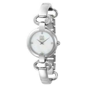 ESQ by Movado Women's 7101339 Kali Stainless Steel Bangle White Mother of Pearl Dial Watch