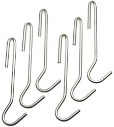 Cuisinart CRUH-6 Chef's Classic Cookware Universal Pot Rack Hooks, Brushed Stainless, Set of 6